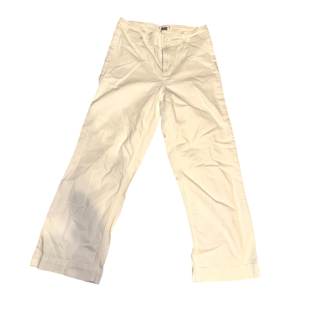 Paige Womens Cream Wide Leg Jeans Size 25 Casual Denim Pants
